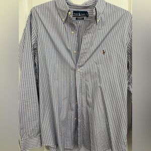 Ralph Lauren Custom Fit Striped Preppy Button Down Shirt Men's Long Sleeve XL